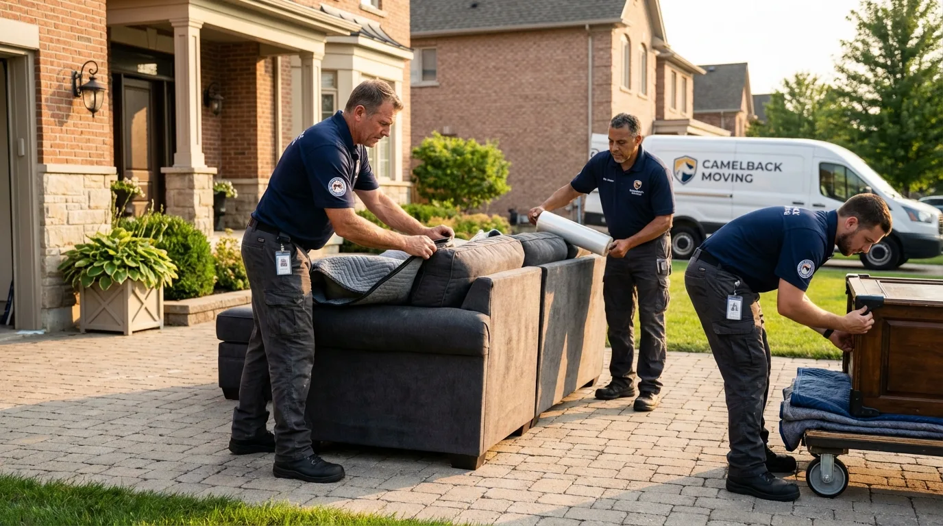 Large estate moving crew wrapping furniture in Maysville, NC